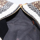 BURBERRY Monogram Cube Hand Bag PVC Brown Gold Auth 202676-18