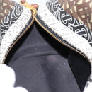 BURBERRY Monogram Cube Hand Bag PVC Brown Gold Auth 202676-19