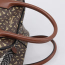 BURBERRY Monogram Cube Hand Bag PVC Brown Gold Auth 202676-7