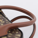 BURBERRY Monogram Cube Hand Bag PVC Brown Gold Auth 202676-8