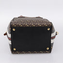 BURBERRY Monogram Cube Hand Bag PVC Brown Gold Auth 202676-9