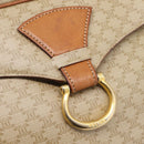 CELINE Macadam Canvas Shoulder Bag PVC Beige Gold Auth 202679-15