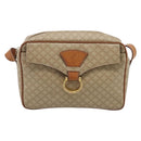 CELINE Macadam Canvas Shoulder Bag PVC Beige Gold Auth 202679-2