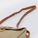 CELINE Macadam Canvas Shoulder Bag PVC Beige Gold Auth 202679-8