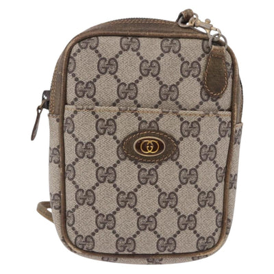 GUCCI GG Supreme Shoulder Bag PVC Beige Gold 001 23 151 Auth 202680 - 0
