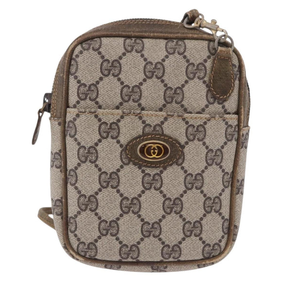 GUCCI GG Supreme Shoulder Bag PVC Beige Gold 001 23 151 Auth 202680