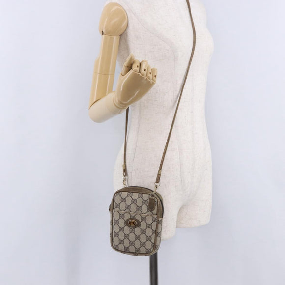 GUCCI GG Supreme Shoulder Bag PVC Beige Gold 001 23 151 Auth 202680