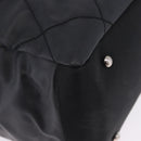 CHANEL Paris Biarritz Hand Bag PVC Canvas Black Silver CC Auth 202681V-10