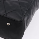 CHANEL Paris Biarritz Hand Bag PVC Canvas Black Silver CC Auth 202681V-13