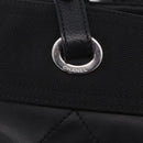 CHANEL Paris Biarritz Hand Bag PVC Canvas Black Silver CC Auth 202681V-15