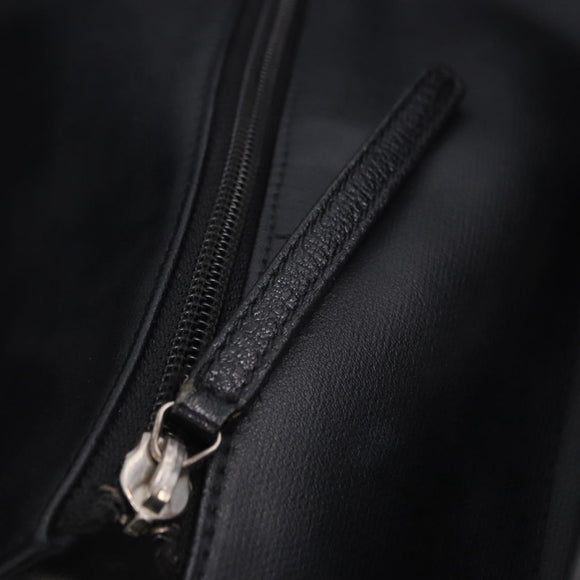 CHANEL Paris Biarritz Hand Bag PVC Canvas Black Silver CC Auth 202681V