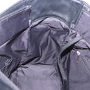 CHANEL Paris Biarritz Hand Bag PVC Canvas Black Silver CC Auth 202681V-20