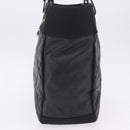 CHANEL Paris Biarritz Hand Bag PVC Canvas Black Silver CC Auth 202681V-4