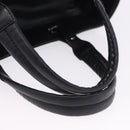 CHANEL Paris Biarritz Hand Bag PVC Canvas Black Silver CC Auth 202681V-7