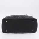 CHANEL Paris Biarritz Hand Bag PVC Canvas Black Silver CC Auth 202681V-9
