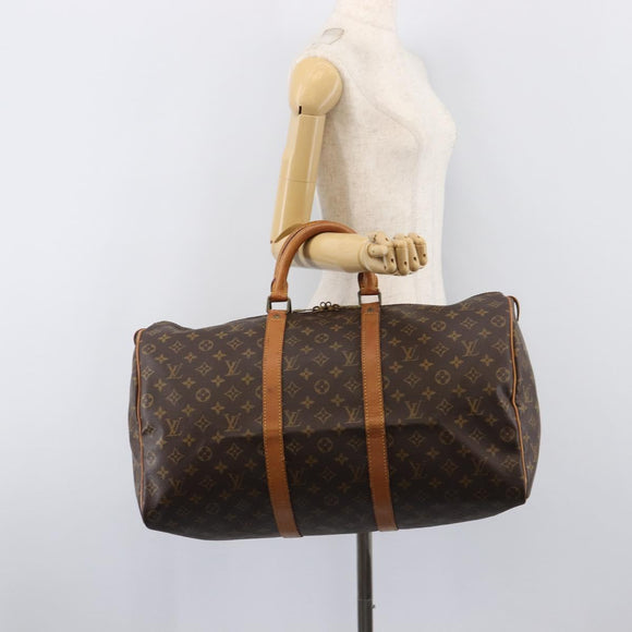 LOUIS VUITTON Monogram Keepall 55 Boston Bag M41424 LV Auth 202683A