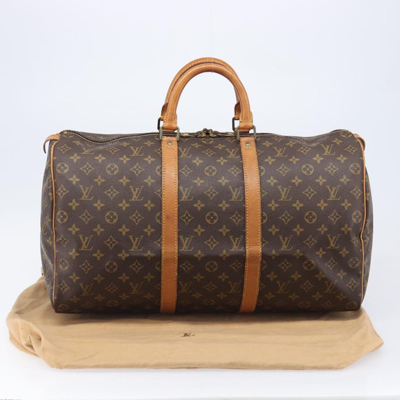 LOUIS VUITTON Monogram Keepall 55 Boston Bag M41424 LV Auth 202683A