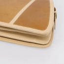 FENDI Hand Bag Leather Gold Auth 202684A-14