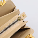 FENDI Hand Bag Leather Gold Auth 202684A-10