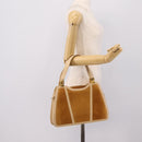 FENDI Hand Bag Leather Gold Auth 202684A-24