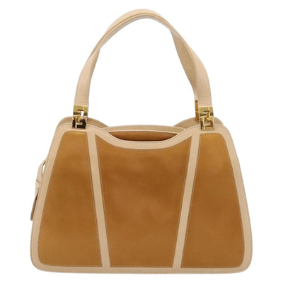 FENDI Hand Bag Leather Gold Auth 202684A - 0