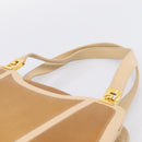 FENDI Hand Bag Leather Gold Auth 202684A-8