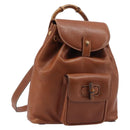 GUCCI Bamboo Backpack Leather Black Gold 003 2034 0030 Auth 202686-1