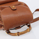GUCCI Bamboo Backpack Leather Black Gold 003 2034 0030 Auth 202686-7