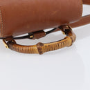 GUCCI Bamboo Backpack Leather Black Gold 003 2034 0030 Auth 202686-8