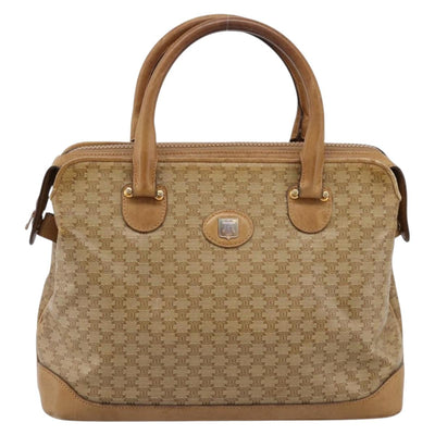 CELINE Macadam Canvas Hand Bag PVC Beige Gold Auth 202687 - 0