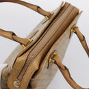 CELINE Macadam Canvas Hand Bag PVC Beige Gold Auth 202687-6