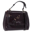 FENDI Silvana Shoulder Bag Patent Leather 2way Purple Silver Auth 202690A-1