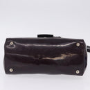 FENDI Silvana Shoulder Bag Patent Leather 2way Purple Silver Auth 202690A-5