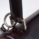 FENDI Silvana Shoulder Bag Patent Leather 2way Purple Silver Auth 202690A-10