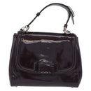 FENDI Silvana Shoulder Bag Patent Leather 2way Purple Silver Auth 202690A-13