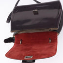 FENDI Silvana Shoulder Bag Patent Leather 2way Purple Silver Auth 202690A-25