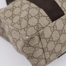 GUCCI GG Supreme Tote Bag PVC Beige Silver 141976 Auth 202691-12