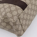 GUCCI GG Supreme Tote Bag PVC Beige Silver 141976 Auth 202691-14