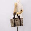 GUCCI GG Supreme Tote Bag PVC Beige Silver 141976 Auth 202691-23