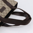 GUCCI GG Supreme Tote Bag PVC Beige Silver 141976 Auth 202691-7