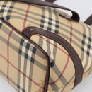 BURBERRY Nova Check Tote Bag PVC Beige Gold Auth 202693-12