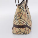 BURBERRY Nova Check Tote Bag PVC Beige Gold Auth 202693-4
