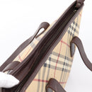 BURBERRY Nova Check Tote Bag PVC Beige Gold Auth 202693-6