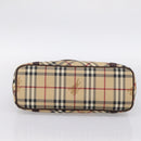 BURBERRY Nova Check Tote Bag PVC Beige Gold Auth 202693-9