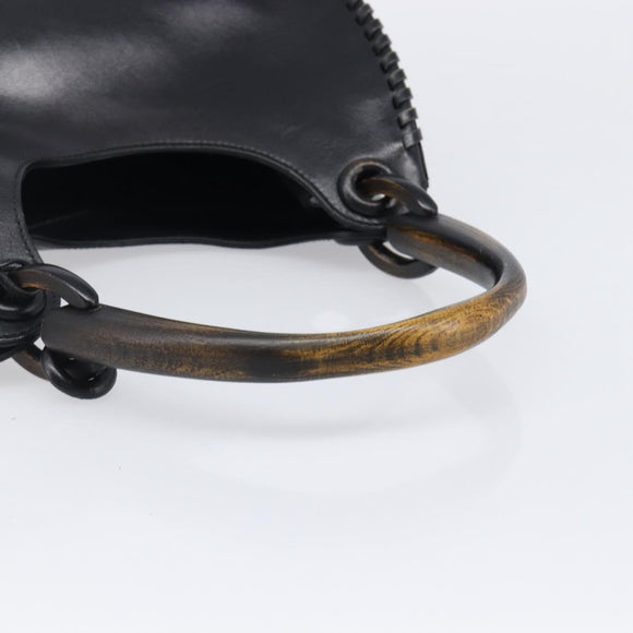 GUCCI Shoulder Bag Leather Black 106236 Auth 202694V