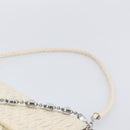 Miu Miu Matelasse Chain Shoulder Bag Leather 2way White Silver Auth 202695A-16
