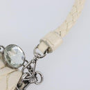 Miu Miu Matelasse Chain Shoulder Bag Leather 2way White Silver Auth 202695A-17
