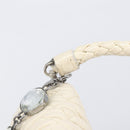 Miu Miu Matelasse Chain Shoulder Bag Leather 2way White Silver Auth 202695A-18