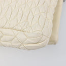 Miu Miu Matelasse Chain Shoulder Bag Leather 2way White Silver Auth 202695A-22