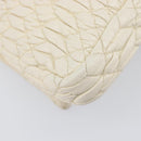 Miu Miu Matelasse Chain Shoulder Bag Leather 2way White Silver Auth 202695A-23